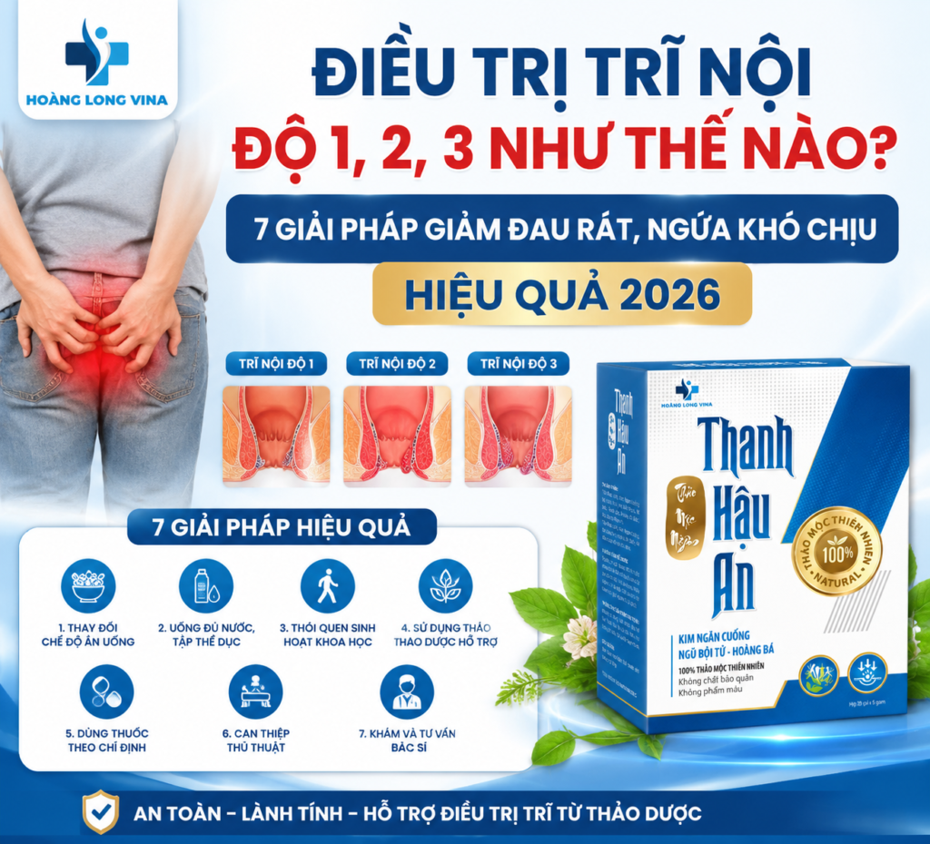 Điều trị trĩ nội độ 1, 2, 3 như thế nào? 7 giải pháp giảm đau rát, ngứa khó chịu hiệu quả 2026 