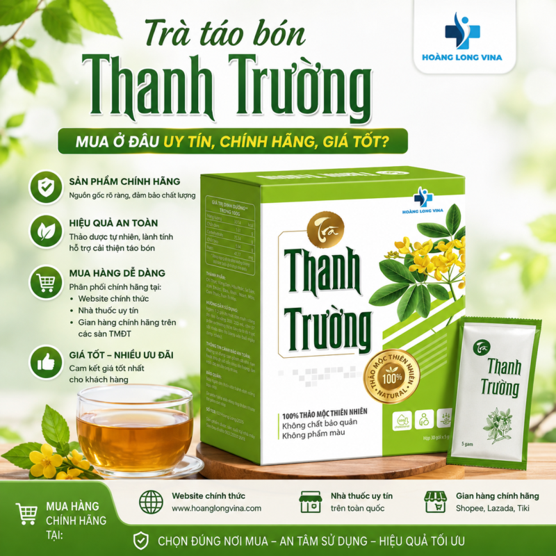 Trà táo bón Thanh Trường mua ở đâu uy tín, chính hãng, giá tốt?