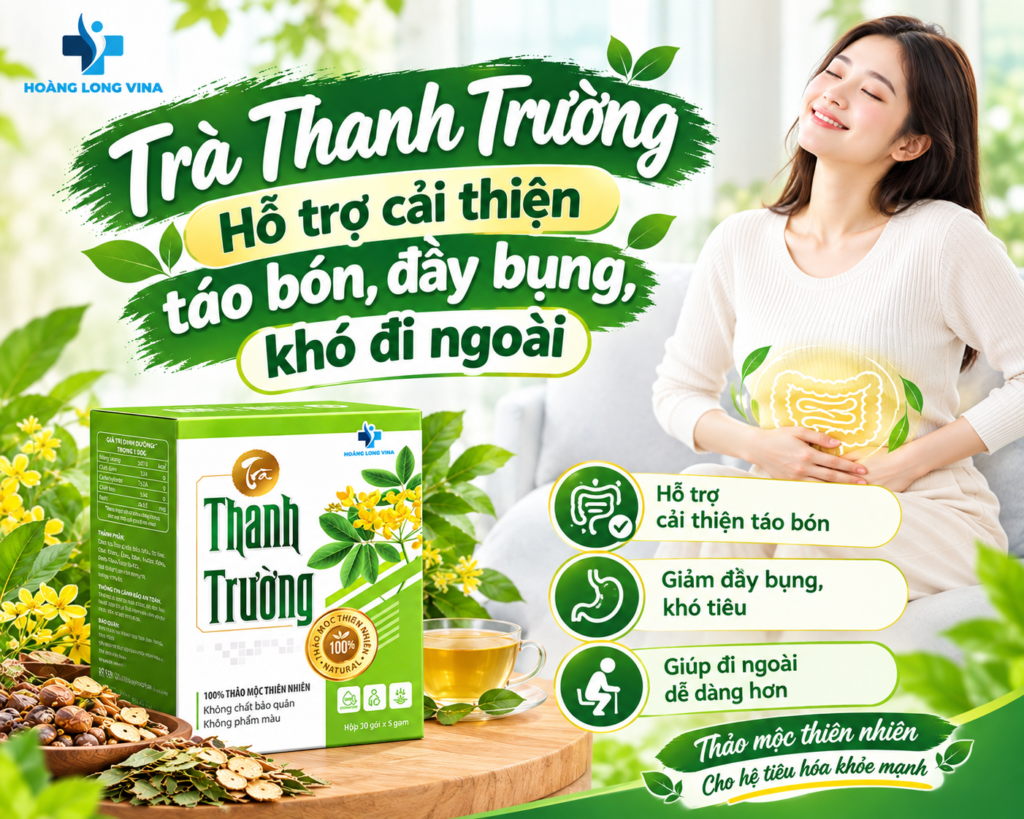 Trà Thanh Trường: Hỗ trợ cải thiện táo bón, đầy bụng, khó đi ngoài 
