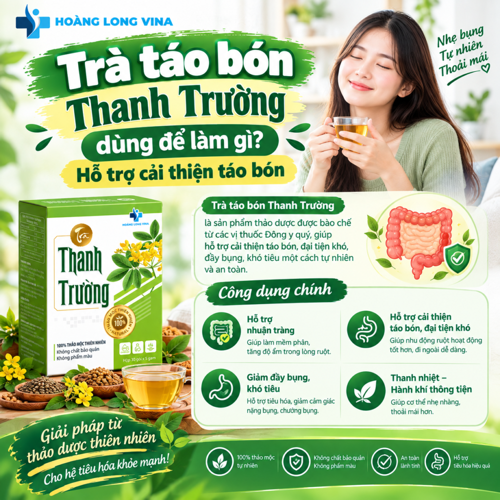Trà táo bón Thanh Trường dùng để làm gì? Hỗ trợ cải thiện táo bón 